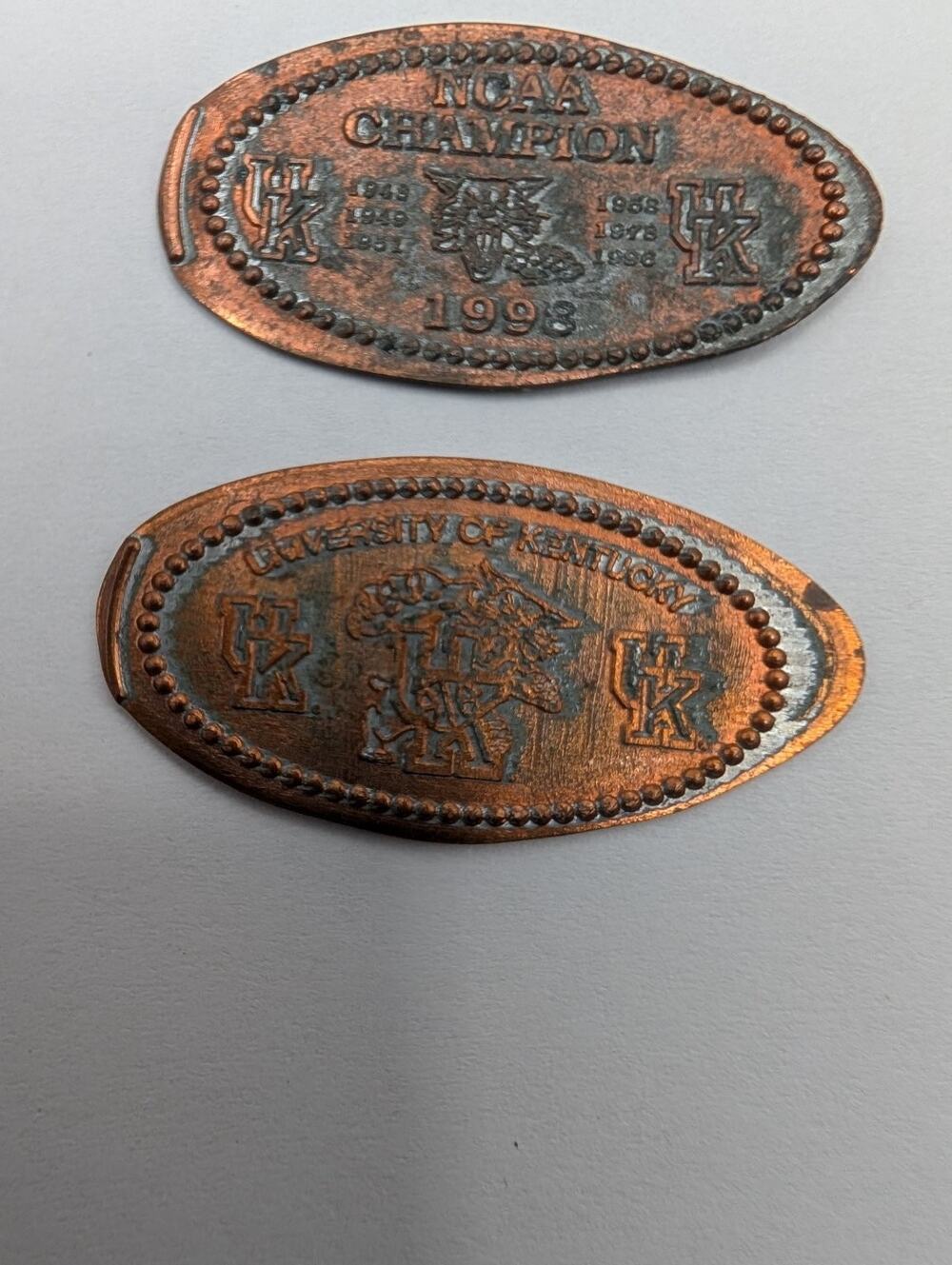 University of Kentucky Wildcats NCAA Champion Elongated Penny Souvenir Lot of 2